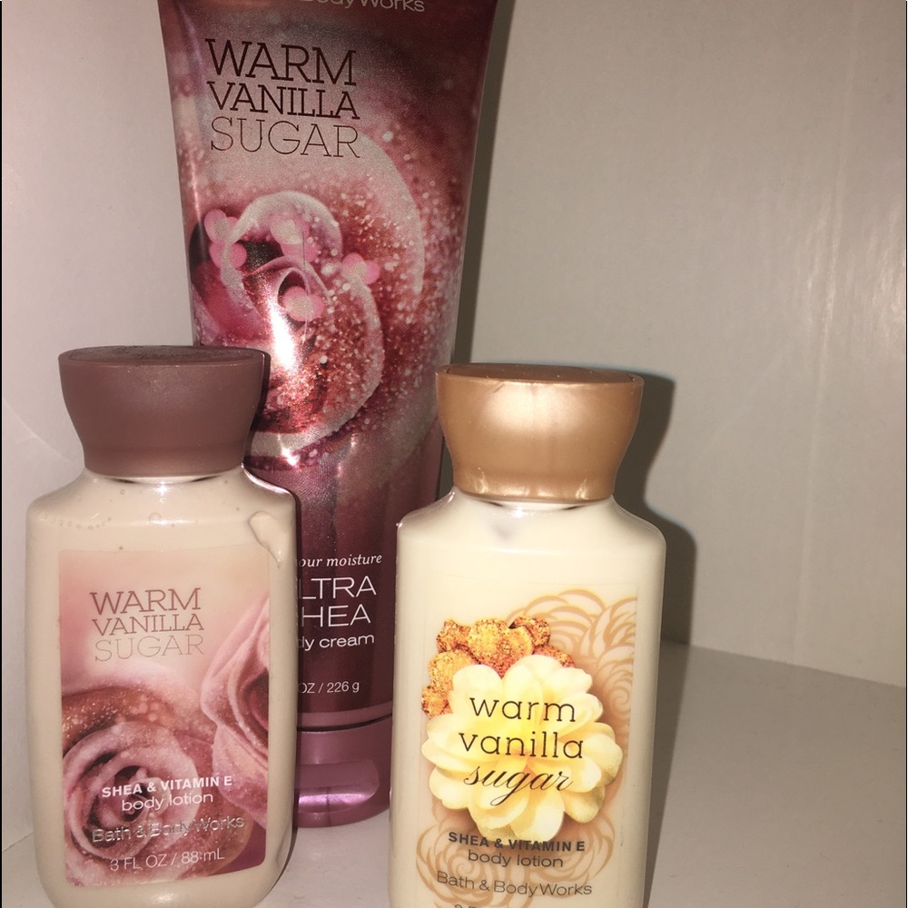 3 bottles of Bath & Body Works, Warm Vanilla Sugar